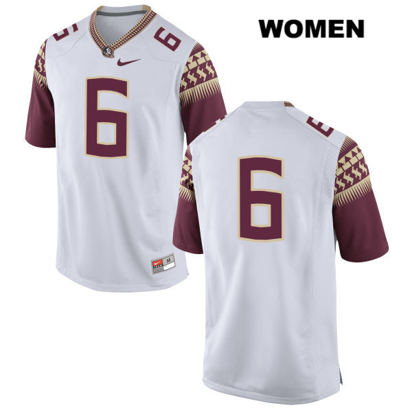 Women's NCAA Nike Florida State Seminoles #6 Matthew Thomas College No Name White Stitched Authentic Football Jersey TTO8469ZA